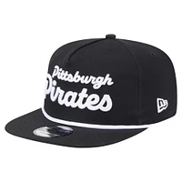 Men's New Era Black Pittsburgh Pirates Team Text Golfer Snapback Hat