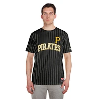 Men's New Era Black Pittsburgh Pirates Throwback Pinstripe T-Shirt