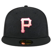 Men's New Era Black Pittsburgh Pirates Tonal Koi 59FIFTY Fitted Hat