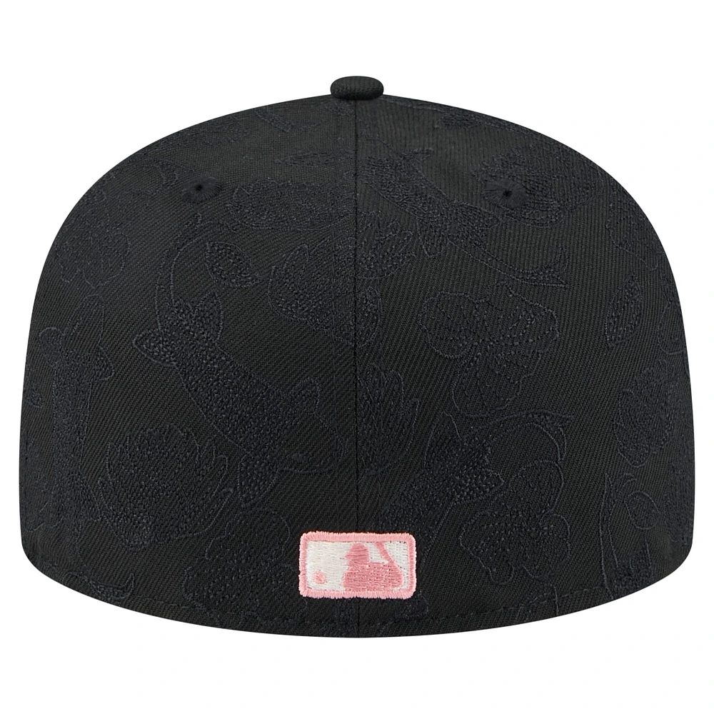 Men's New Era Black Pittsburgh Pirates Tonal Koi 59FIFTY Fitted Hat