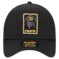 Casquette réglable ton sur ton Pop 9FORTY A-Frame Pittsburgh Pirates New Era noire pour hommes