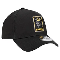 Casquette réglable ton sur ton Pop 9FORTY A-Frame Pittsburgh Pirates New Era noire pour hommes