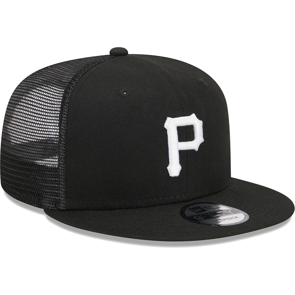 Casquette Snapback Pittsburgh Pirates Trucker 9FIFTY New Era noire pour homme