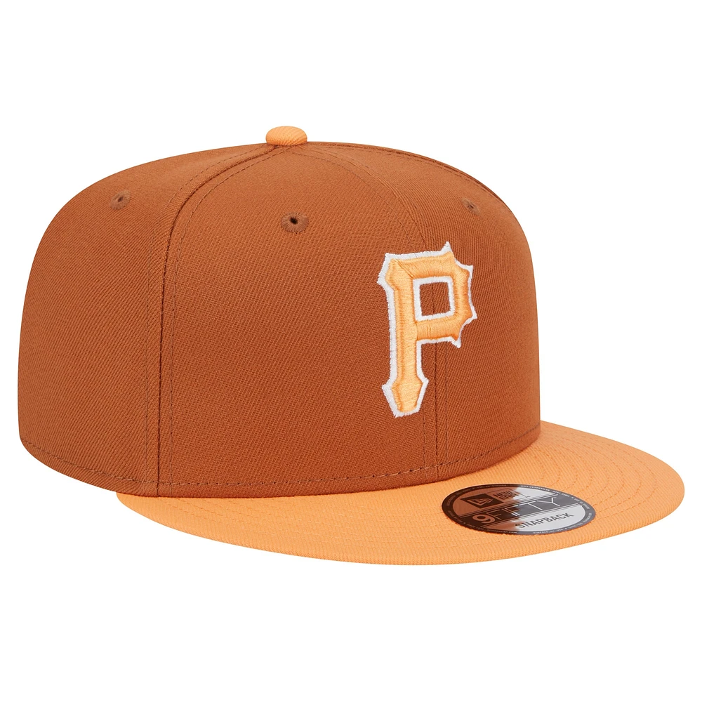 Casquette Snapback 9FIFTY bicolore marron New Era des Pirates de Pittsburgh pour hommes