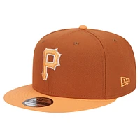 Casquette Snapback 9FIFTY bicolore marron New Era des Pirates de Pittsburgh pour hommes