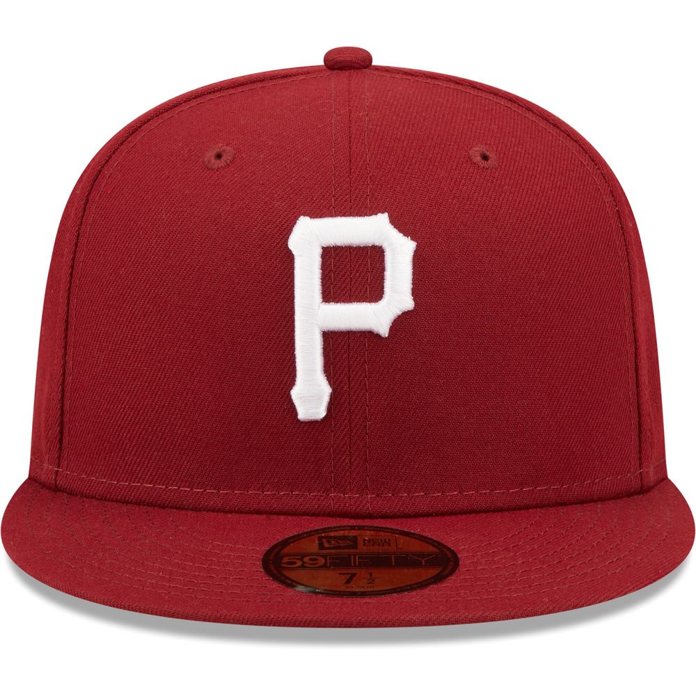 Men's New Era Cardinal Pittsburgh Pirates White Logo 59FIFTY Fitted Hat