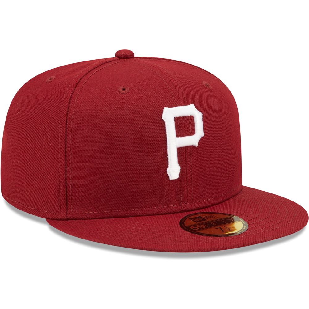 Men's New Era Cardinal Pittsburgh Pirates White Logo 59FIFTY Fitted Hat