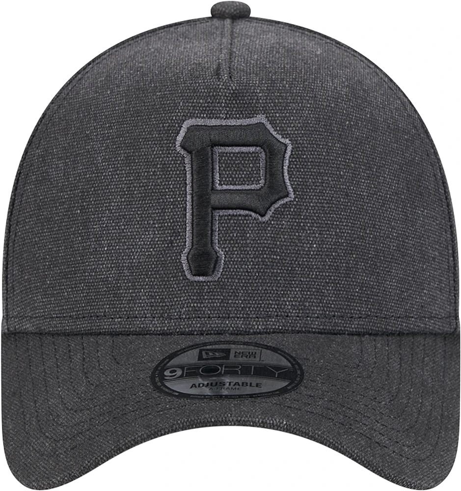 Men's New Era Charcoal Pittsburgh Pirates Logo Essentials 9FORTY A-Frame Adjustable Hat