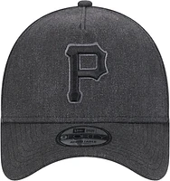 Men's New Era Charcoal Pittsburgh Pirates Logo Essentials 9FORTY A-Frame Adjustable Hat