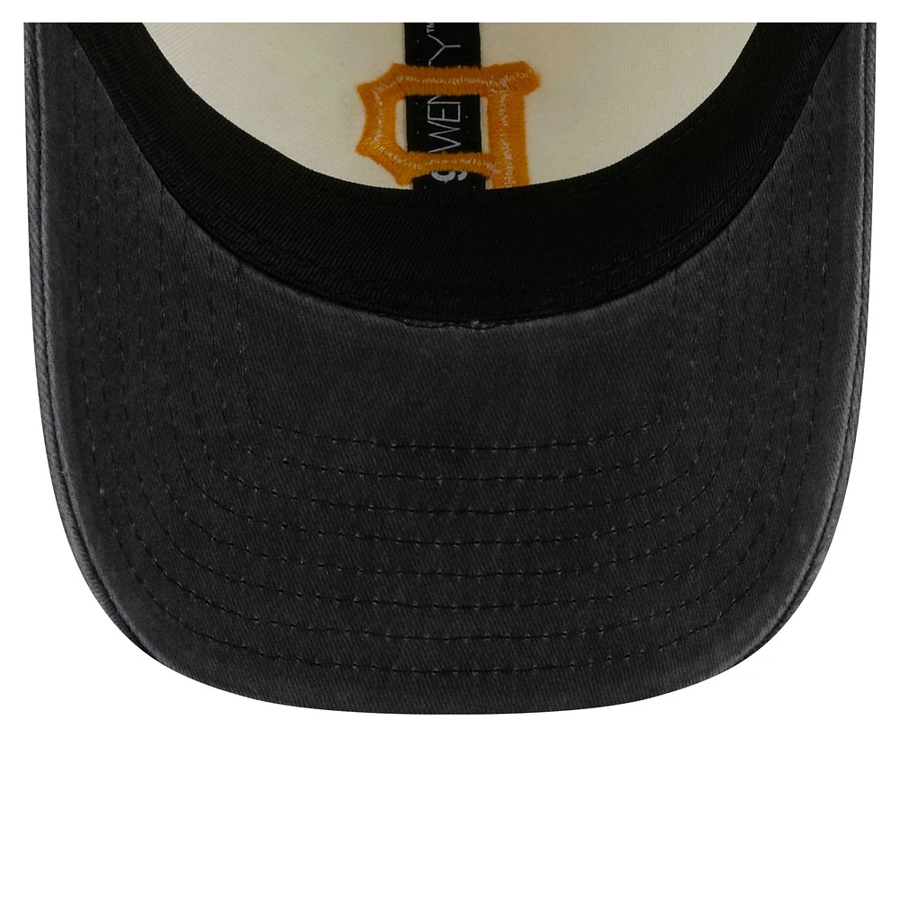 Casquette ajustable classique Sidescript 9TWENTY des Pirates de Pittsburgh de New Era pour homme, couleur crème/noir