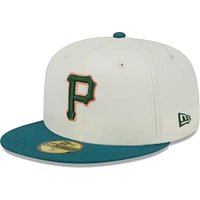 Men's New Era Cream Pittsburgh Pirates Chrome 59FIFTY Fitted Hat