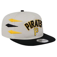 Casquette Snapback Iron Golfer des Pirates de Pittsburgh de couleur crème New Era pour homme