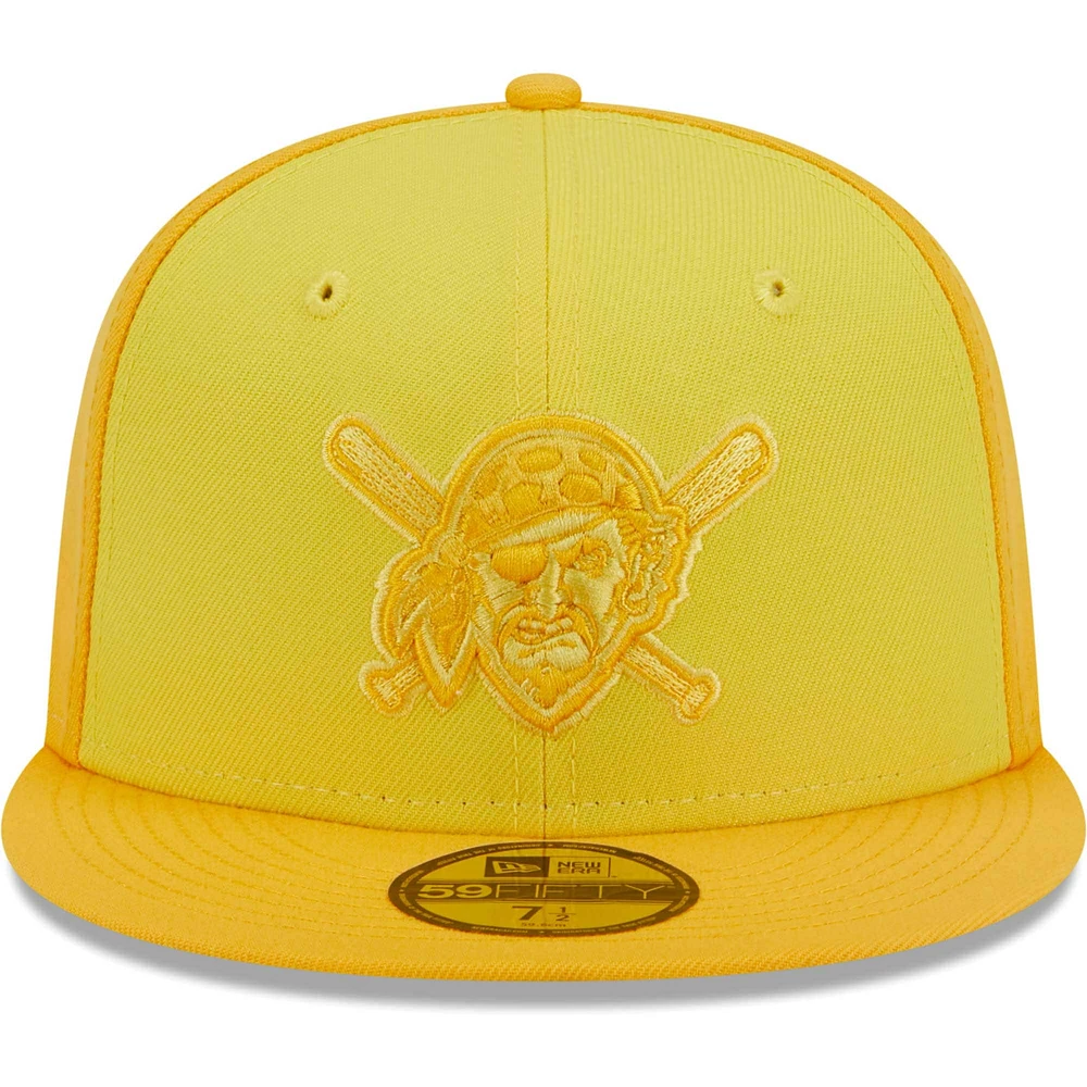 Men's New Era Gold Pittsburgh Pirates Tri-Tone 59FIFTY Fitted Hat