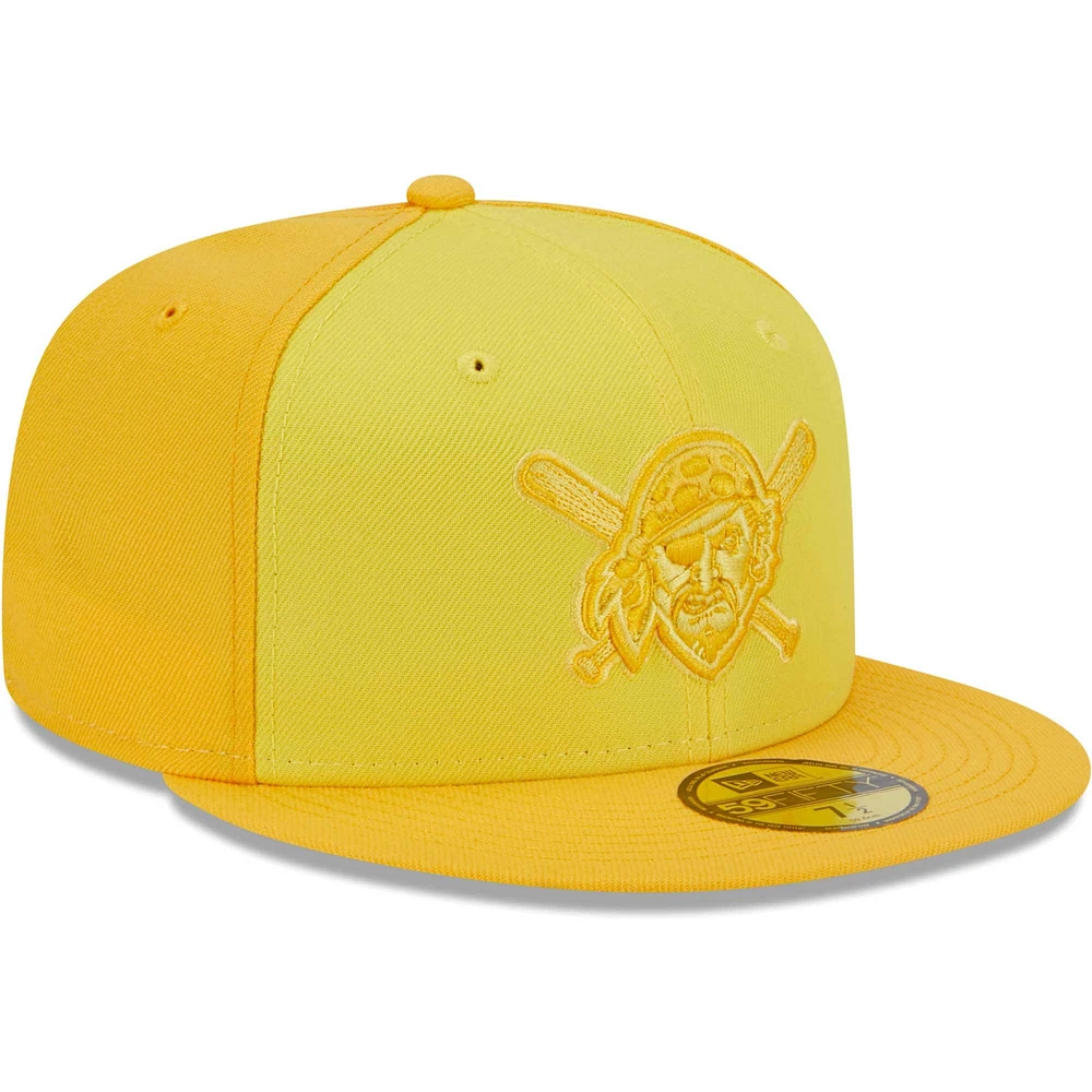 Casquette ajustée 59FIFTY Tri-Tone Pittsburgh Pirates dorée New Era pour homme