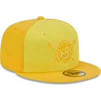 Men's New Era Gold Pittsburgh Pirates Tri-Tone 59FIFTY Fitted Hat