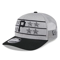 Men's New Era /Black Pittsburgh Pirates 2025 Batting Practice 9SEVENTY Stretch-Snap Trucker Hat