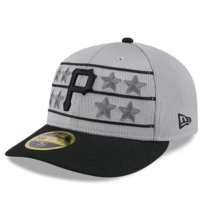 Men's New Era  Gray/Black Pittsburgh Pirates 2025 Batting Practice Low Profile 59FIFTY Fitted Hat