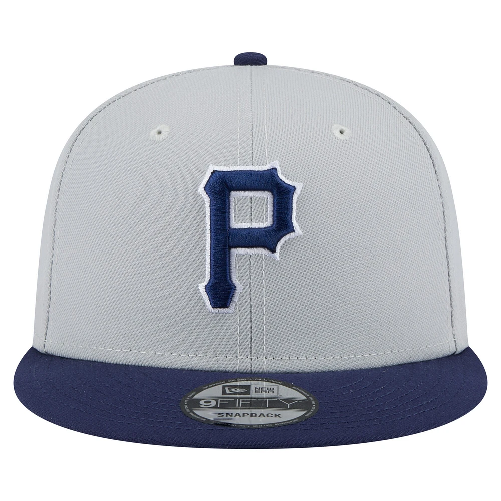 Men's New Era Gray/Navy Pittsburgh Pirates 2-Tone Color Pack 9FIFTY Snapback Hat