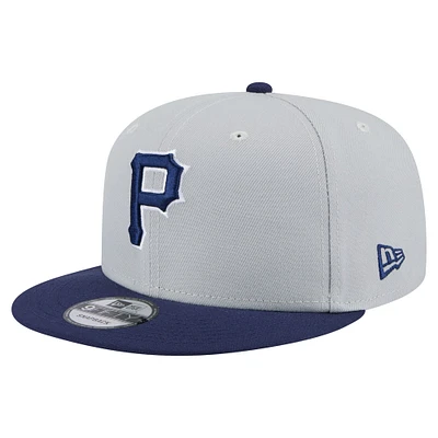 Men's New Era Gray/Navy Pittsburgh Pirates 2-Tone Color Pack 9FIFTY Snapback Hat