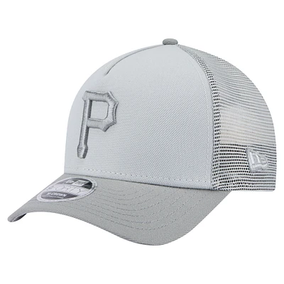 Men's New Era Gray Pittsburgh Pirates Color Pack A-Frame 9FORTY Trucker Adjustable Hat