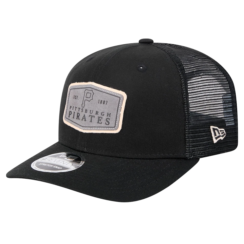 Casquette ajustable extensible à boutons-pression pour homme New Era grise Pittsburgh Pirates Labeled 9SEVENTY