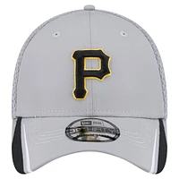 Casquette Linear 39THIRTY Flex-Fit pour homme New Era grise des Pirates de Pittsburgh