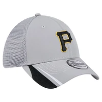 Casquette Linear 39THIRTY Flex-Fit pour homme New Era grise des Pirates de Pittsburgh
