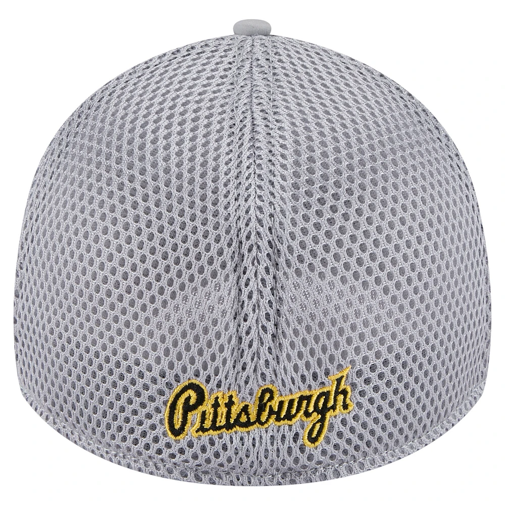 Casquette Linear 39THIRTY Flex-Fit pour homme New Era grise des Pirates de Pittsburgh
