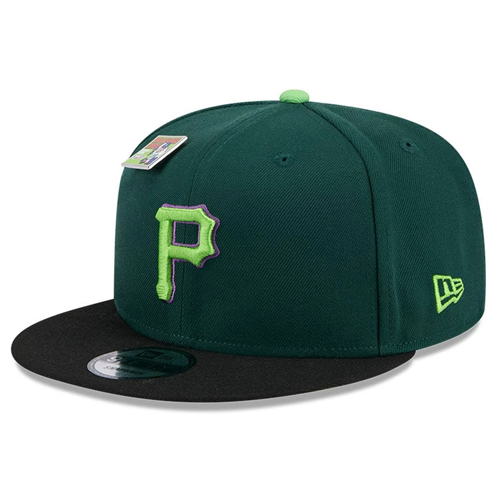 Men's New Era Green/Black Pittsburgh Pirates Sour Apple Big League Chew Flavor Pack 9FIFTY Snapback Hat