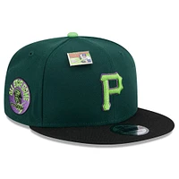 Men's New Era Green/Black Pittsburgh Pirates Sour Apple Big League Chew Flavor Pack 9FIFTY Snapback Hat