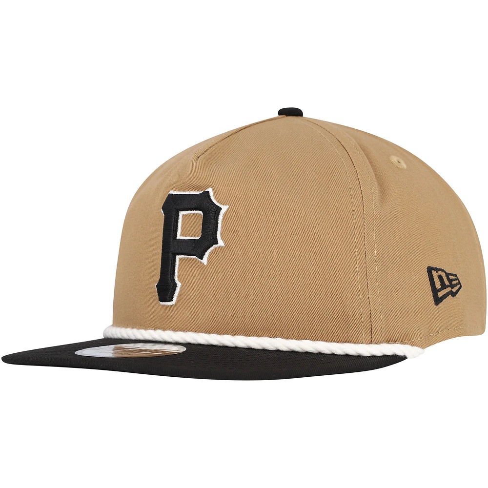 Men's New Era Khaki/Black Pittsburgh Pirates Golfer Snapback Hat