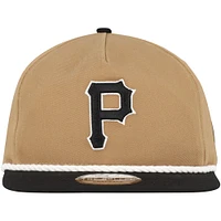 Men's New Era Khaki/Black Pittsburgh Pirates Golfer Snapback Hat