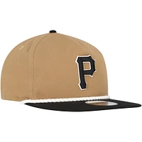 Men's New Era Khaki/Black Pittsburgh Pirates Golfer Snapback Hat