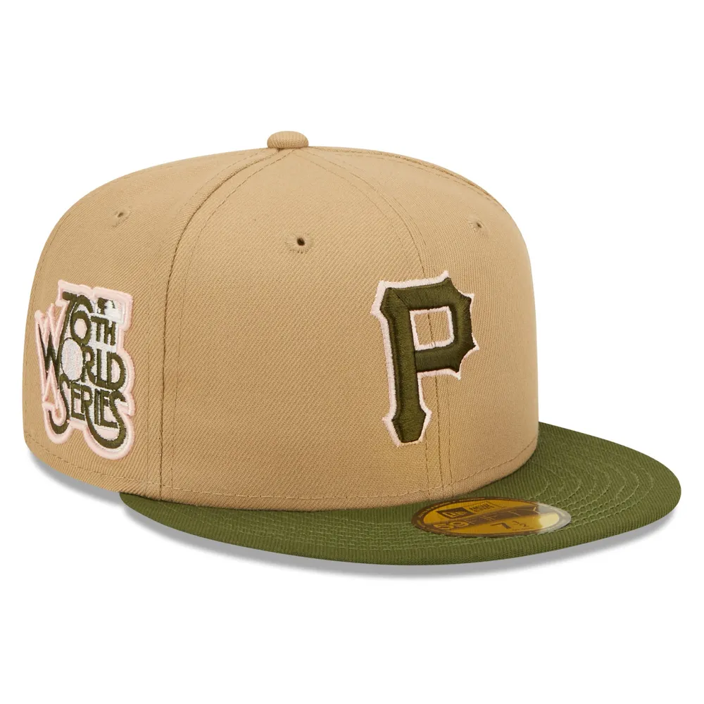 Men's New Era Khaki/Olive Pittsburgh Pirates Pink Undervisor 59FIFTY Fitted Hat