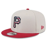 Men's New Era  Khaki/Red Pittsburgh Pirates 2024 Fourth of July 9FIFTY Snapback Hat