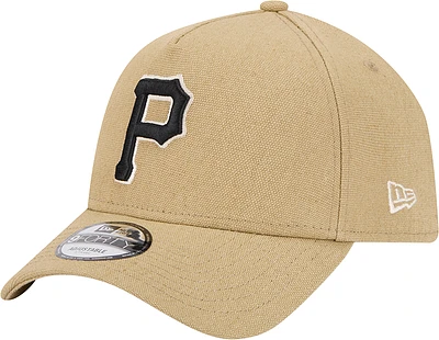 Men's New Era Khaki Pittsburgh Pirates Logo Essentials 9FORTY A-Frame Adjustable Hat