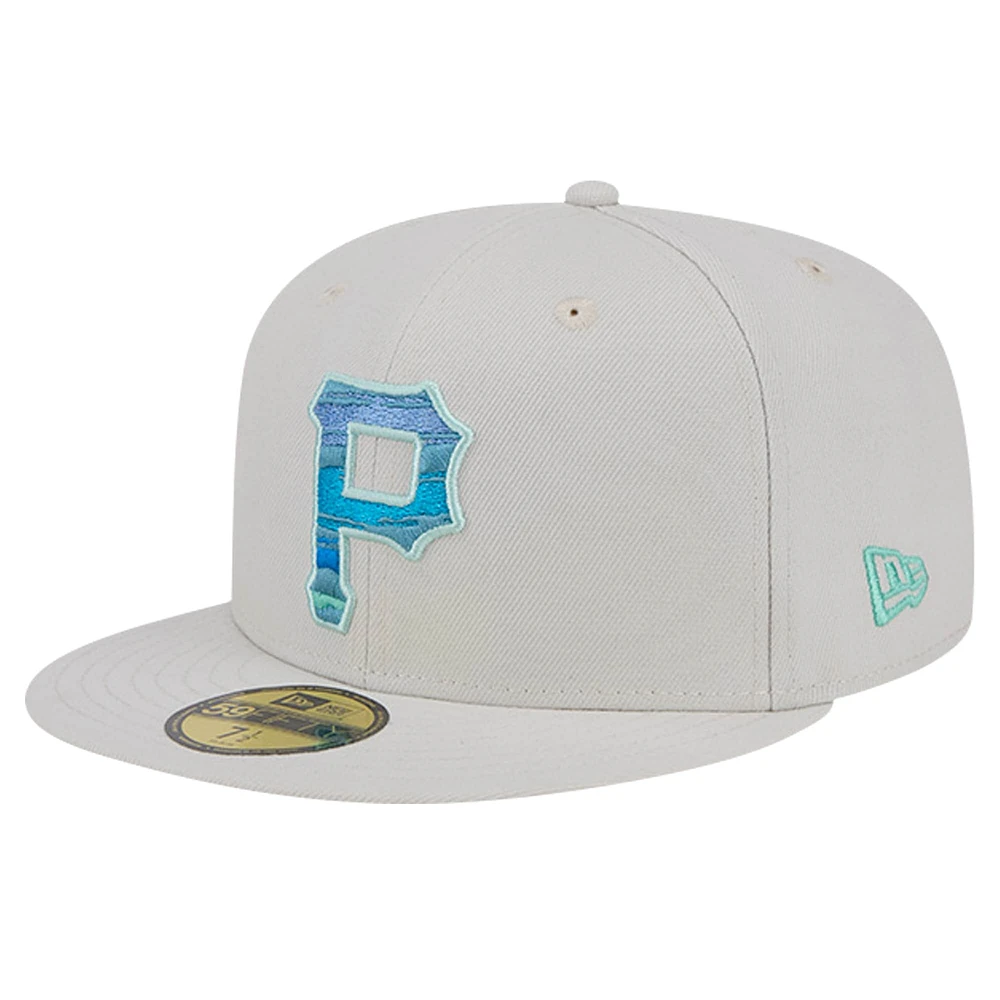 Casquette ajustée 59FIFTY kaki Pittsburgh Pirates Stone Mist New Era pour hommes