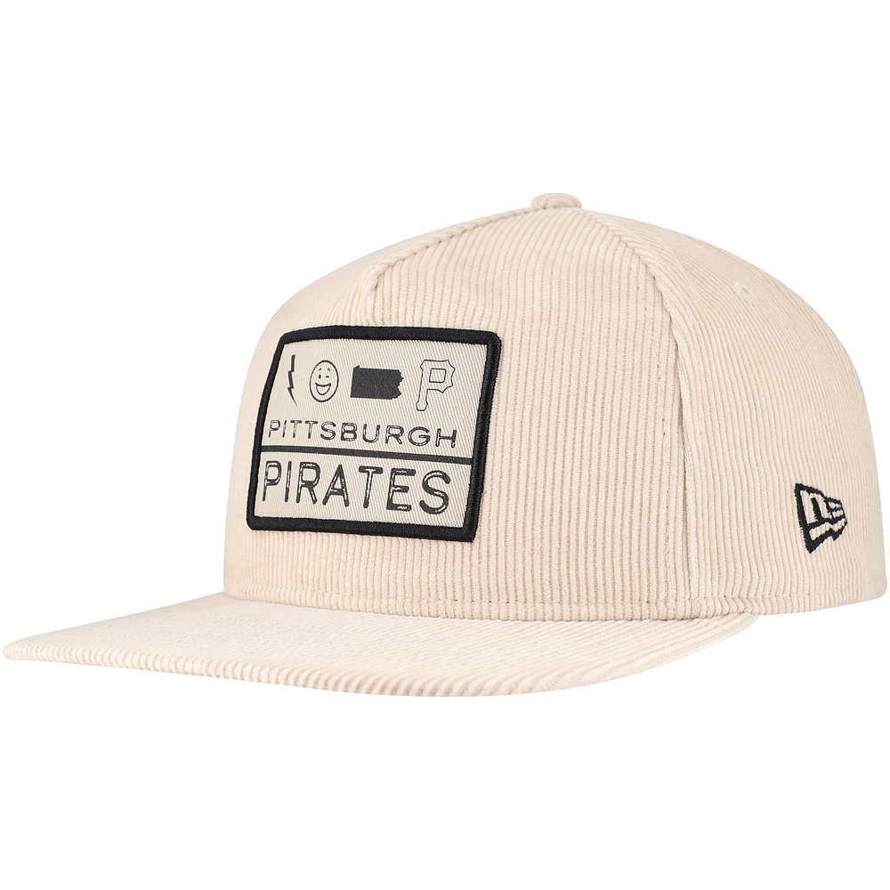 Men's New Era Khaki Pittsburgh Pirates Summer Essential Golfer Snapback Hat