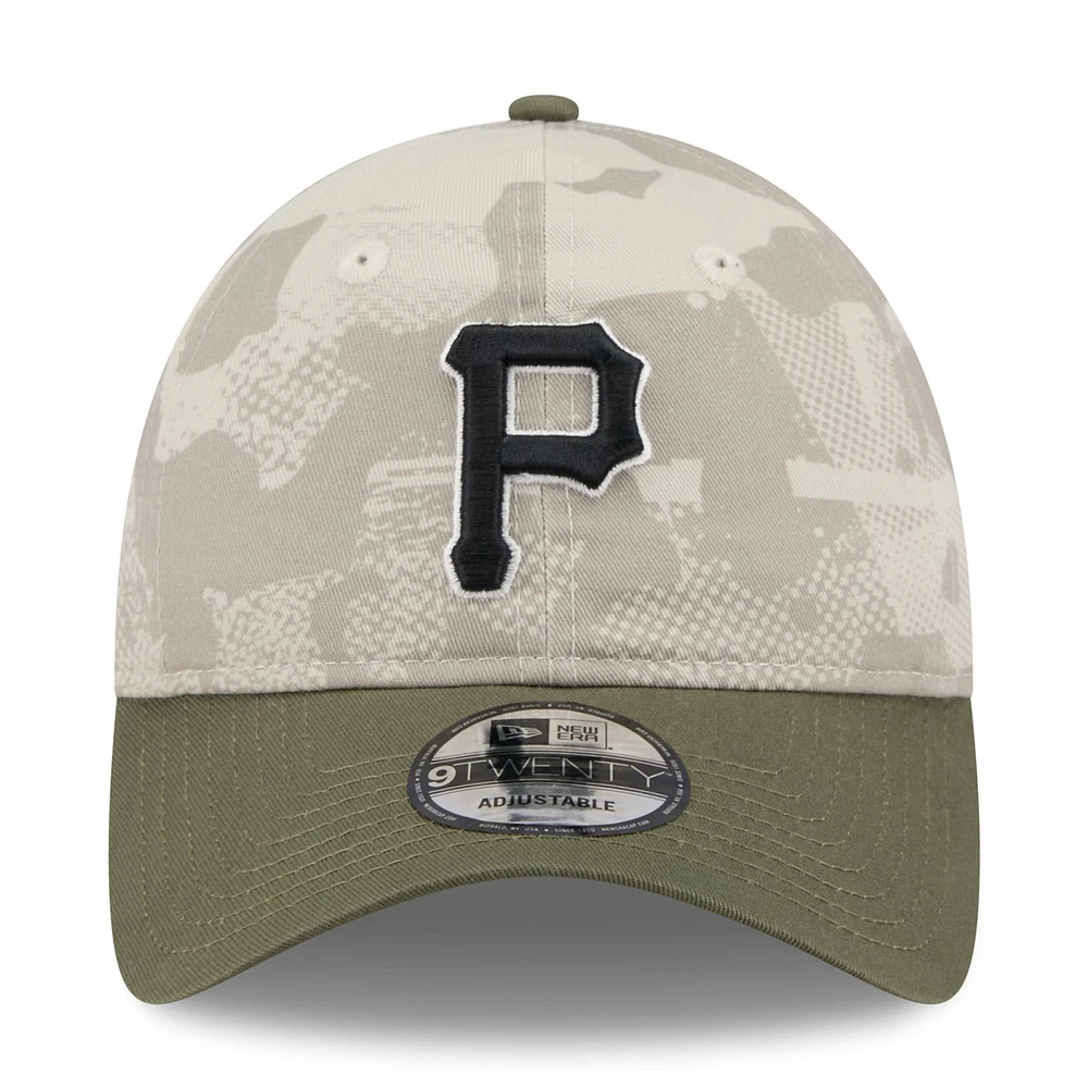 Men's New Era Light Beige/Olive Pittsburgh Pirates 2025 Armed Forces Day 9TWENTY Adjustable Hat