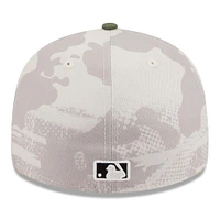 Men's New Era Light Beige/Olive Pittsburgh Pirates 2025 Armed Forces Day Low Profile 59FIFTY Fitted Hat