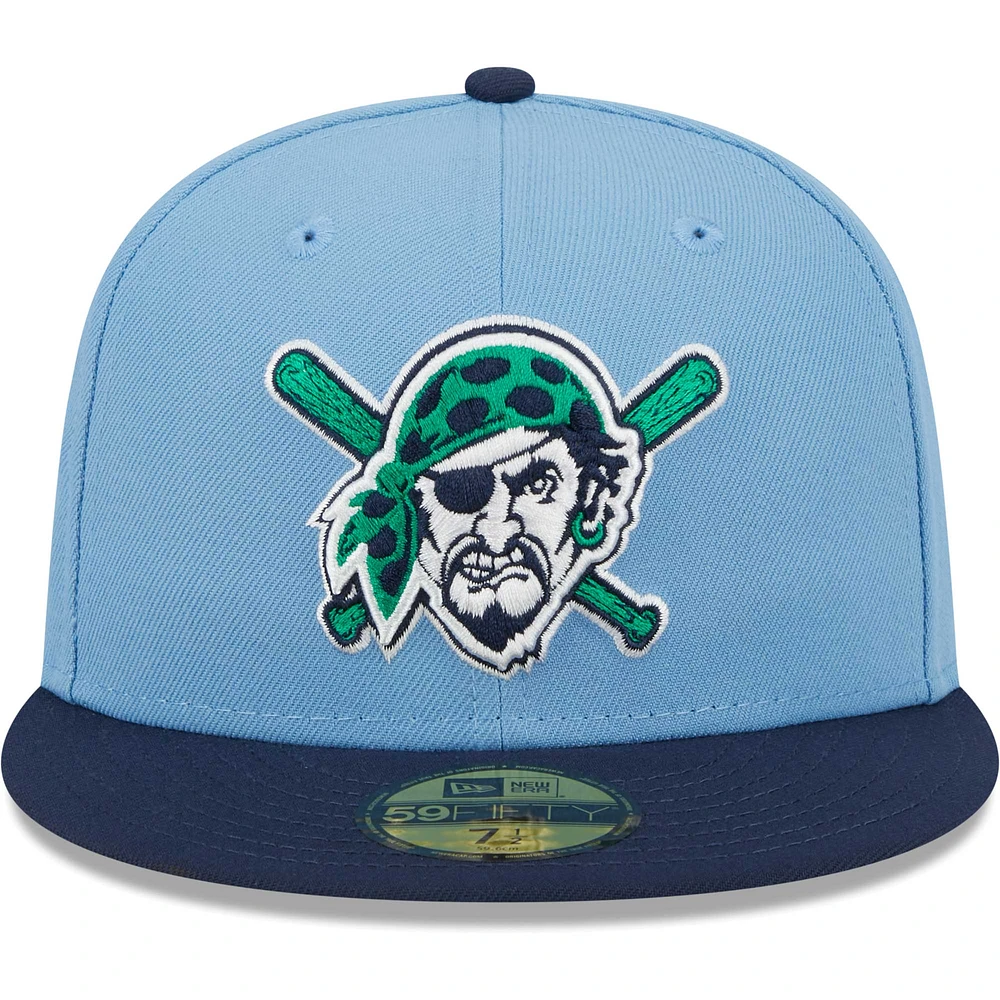 Casquette ajustée 59FIFTY pour homme avec sous-visière Pittsburgh Pirates vert clair/bleu marine New Era