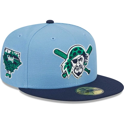 Casquette ajustée 59FIFTY pour homme avec sous-visière Pittsburgh Pirates vert clair/bleu marine New Era