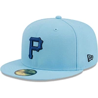 Casquette ajustée 59FIFTY Pittsburgh Pirates New Era bleu clair pour homme