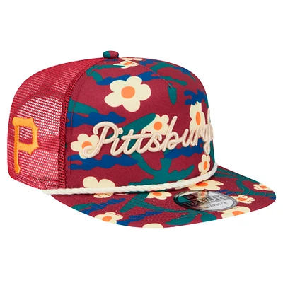 Casquette réglable New Era pour hommes, Pittsburgh Pirates Summer Cab Golfer, marron