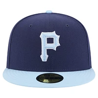 Men's New Era Navy/Light Blue Pittsburgh Pirates Color Pack 2-Tone 59FIFTY Fitted Hat