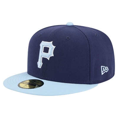 Men's New Era Navy/Light Blue Pittsburgh Pirates Color Pack 2-Tone 59FIFTY Fitted Hat