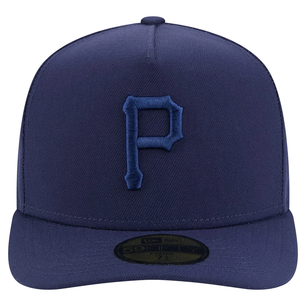 Men's New Era Navy Pittsburgh Pirates Color Pack A-Frame 59FIFTY Fitted Hat