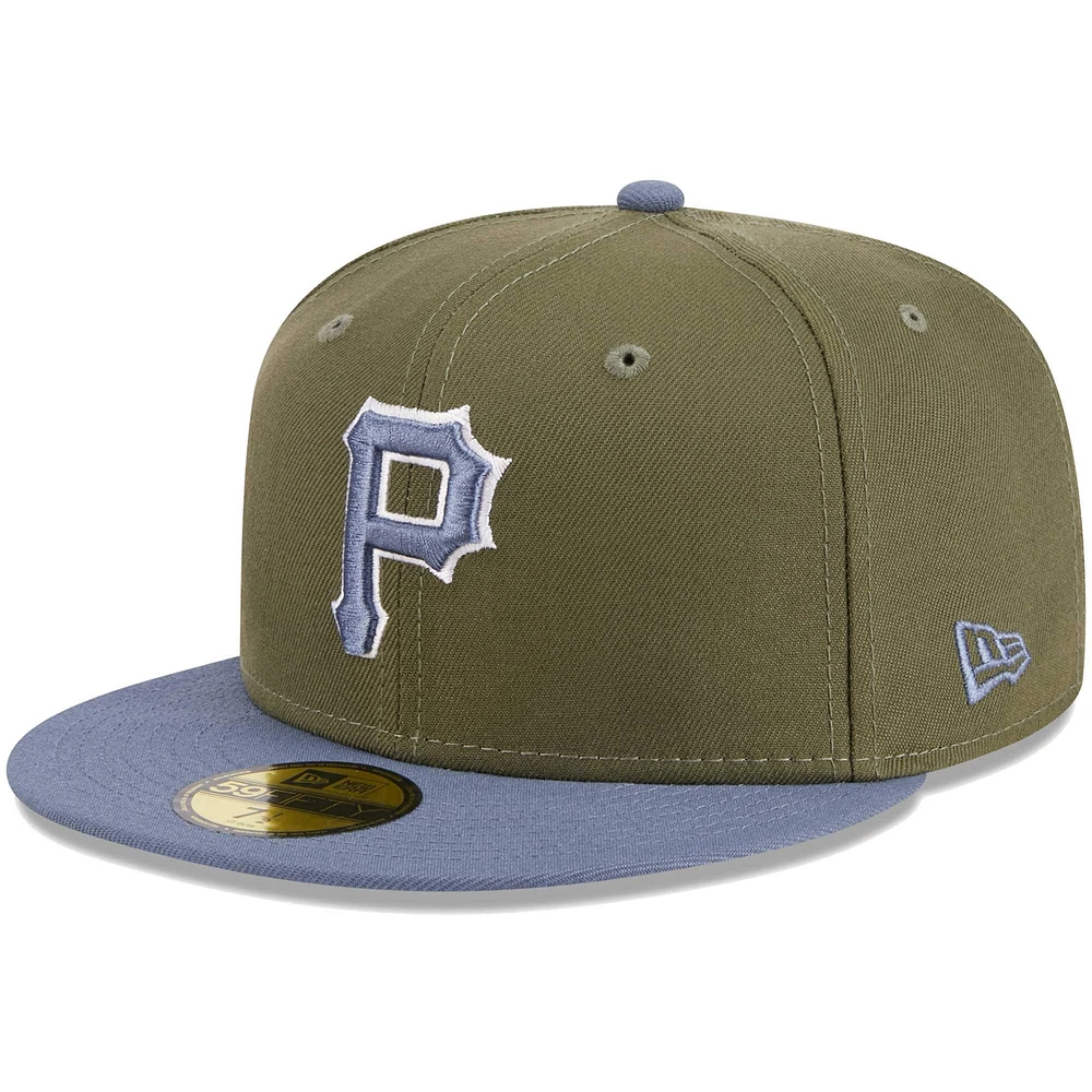 Men's New Era Olive/Blue Pittsburgh Pirates 59FIFTY Fitted Hat