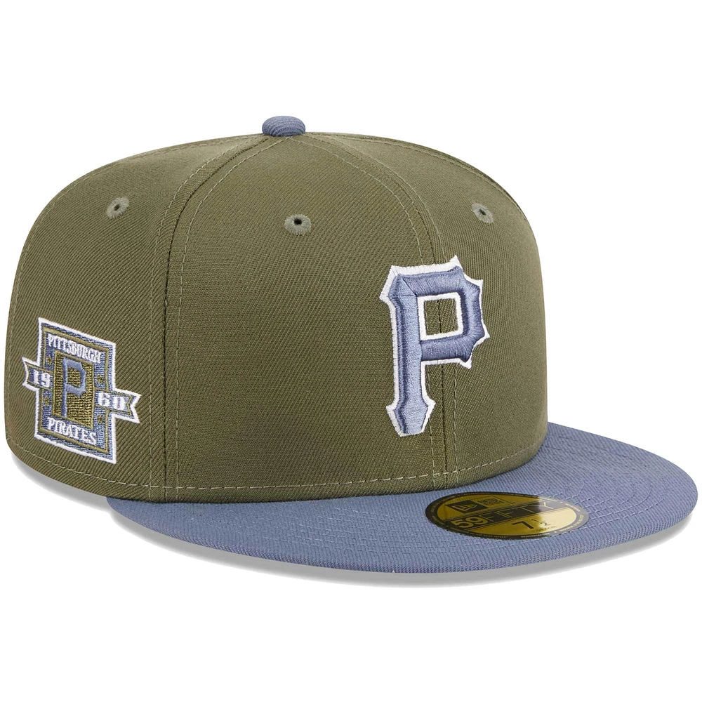 Men's New Era Olive/Blue Pittsburgh Pirates 59FIFTY Fitted Hat