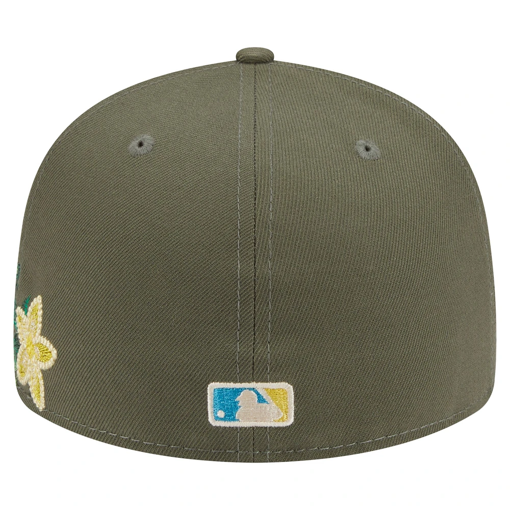 Men's New Era Olive Pittsburgh Pirates Tonal Florals 59FIFTY Fitted Hat